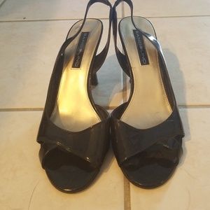 Dark brown Patent leather style